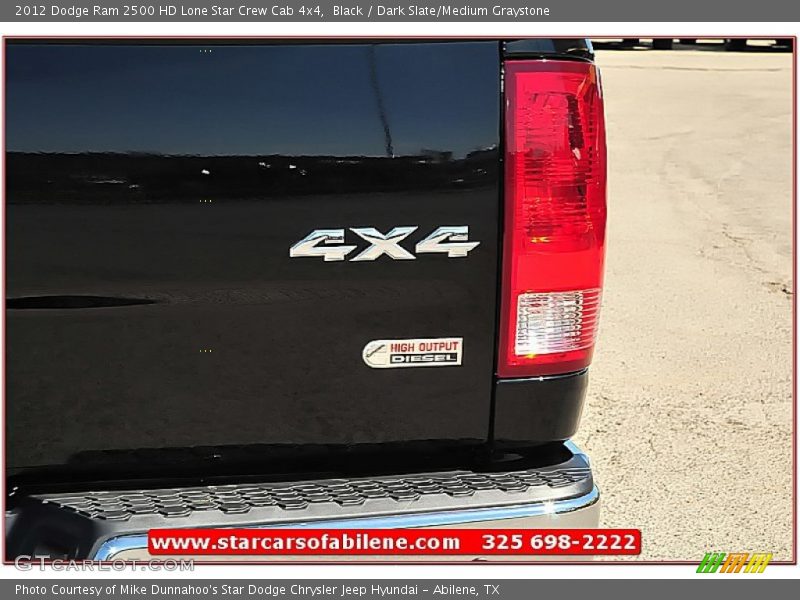 Black / Dark Slate/Medium Graystone 2012 Dodge Ram 2500 HD Lone Star Crew Cab 4x4