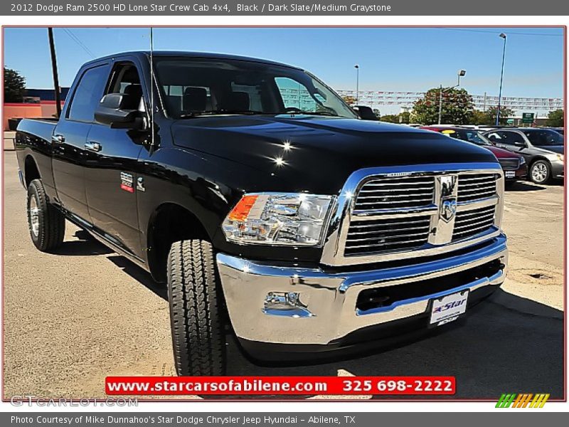 Black / Dark Slate/Medium Graystone 2012 Dodge Ram 2500 HD Lone Star Crew Cab 4x4