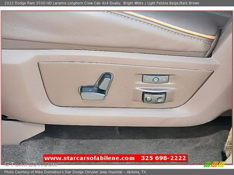Bright White / Light Pebble Beige/Bark Brown 2012 Dodge Ram 3500 HD Laramie Longhorn Crew Cab 4x4 Dually