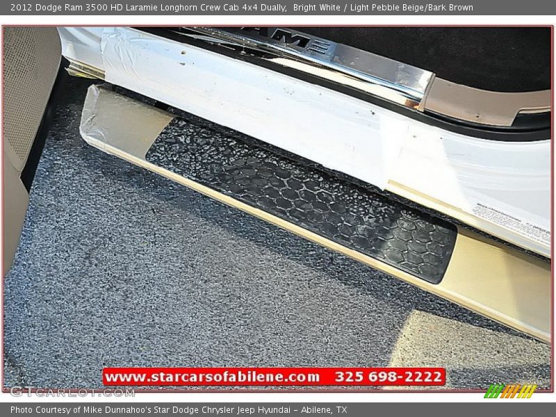 Bright White / Light Pebble Beige/Bark Brown 2012 Dodge Ram 3500 HD Laramie Longhorn Crew Cab 4x4 Dually