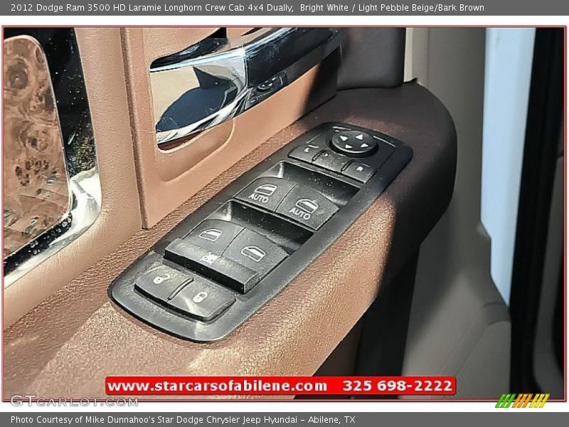 Bright White / Light Pebble Beige/Bark Brown 2012 Dodge Ram 3500 HD Laramie Longhorn Crew Cab 4x4 Dually