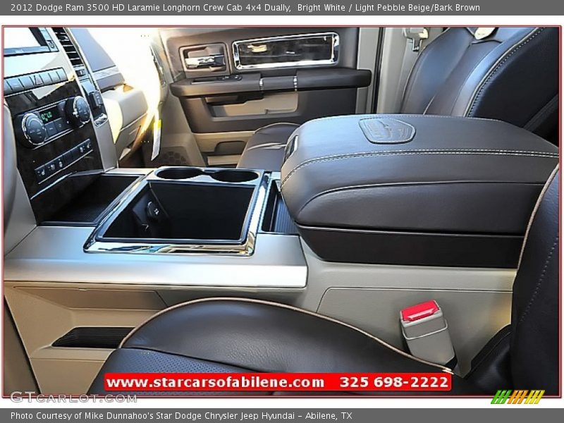 Bright White / Light Pebble Beige/Bark Brown 2012 Dodge Ram 3500 HD Laramie Longhorn Crew Cab 4x4 Dually