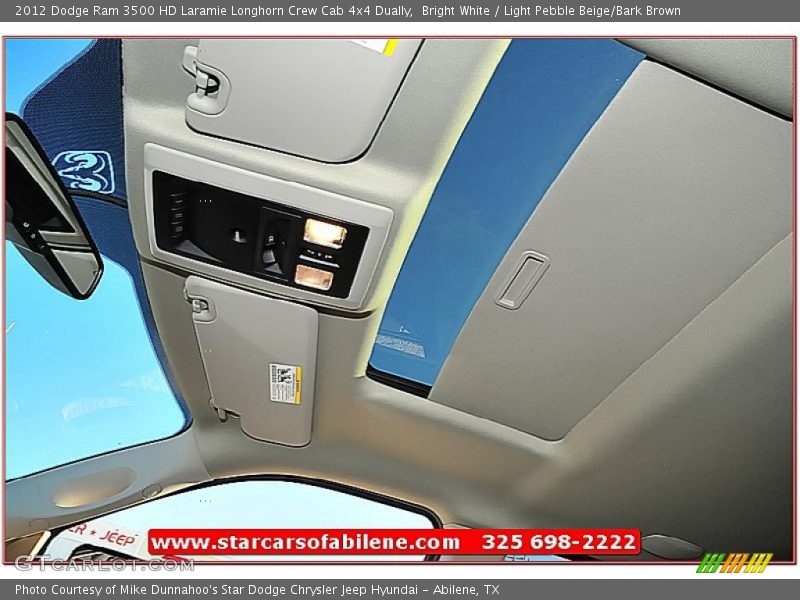Bright White / Light Pebble Beige/Bark Brown 2012 Dodge Ram 3500 HD Laramie Longhorn Crew Cab 4x4 Dually