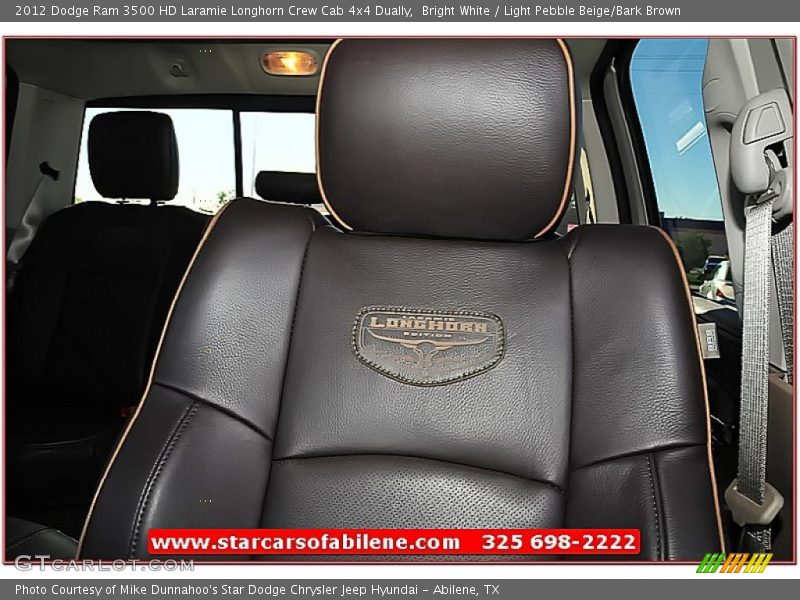 Bright White / Light Pebble Beige/Bark Brown 2012 Dodge Ram 3500 HD Laramie Longhorn Crew Cab 4x4 Dually