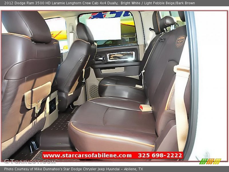 Bright White / Light Pebble Beige/Bark Brown 2012 Dodge Ram 3500 HD Laramie Longhorn Crew Cab 4x4 Dually
