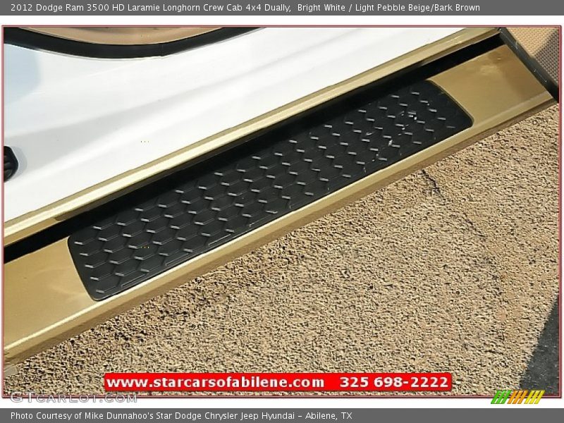 Bright White / Light Pebble Beige/Bark Brown 2012 Dodge Ram 3500 HD Laramie Longhorn Crew Cab 4x4 Dually