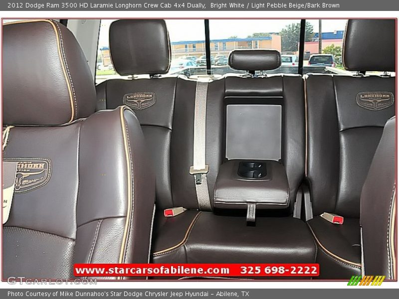 Bright White / Light Pebble Beige/Bark Brown 2012 Dodge Ram 3500 HD Laramie Longhorn Crew Cab 4x4 Dually