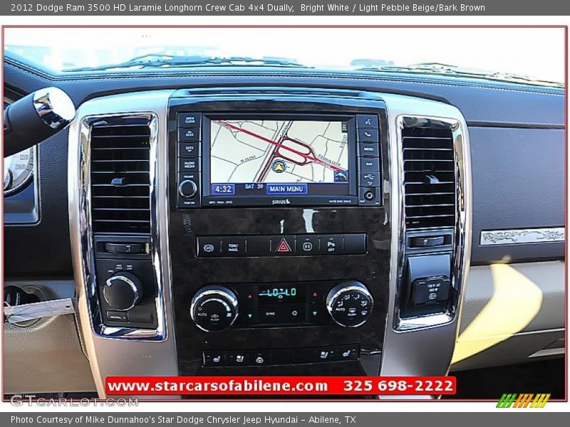 Bright White / Light Pebble Beige/Bark Brown 2012 Dodge Ram 3500 HD Laramie Longhorn Crew Cab 4x4 Dually