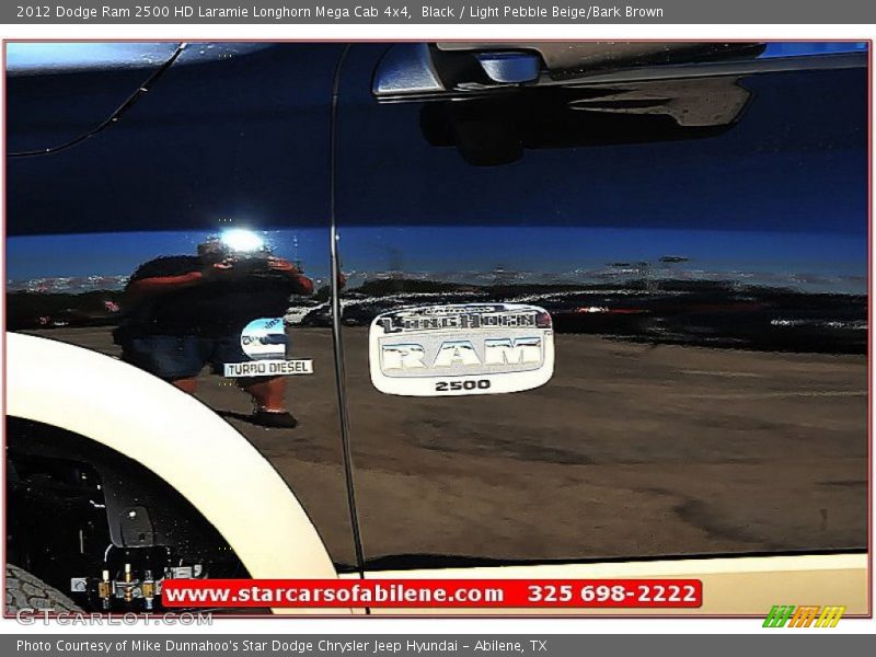 Black / Light Pebble Beige/Bark Brown 2012 Dodge Ram 2500 HD Laramie Longhorn Mega Cab 4x4