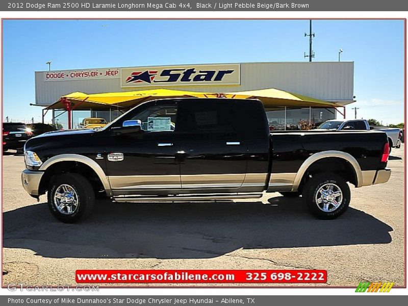 Black / Light Pebble Beige/Bark Brown 2012 Dodge Ram 2500 HD Laramie Longhorn Mega Cab 4x4