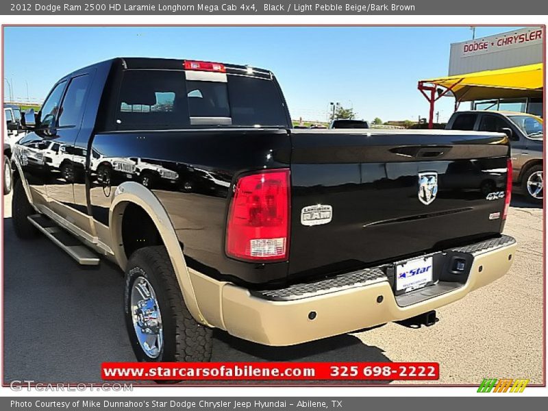Black / Light Pebble Beige/Bark Brown 2012 Dodge Ram 2500 HD Laramie Longhorn Mega Cab 4x4