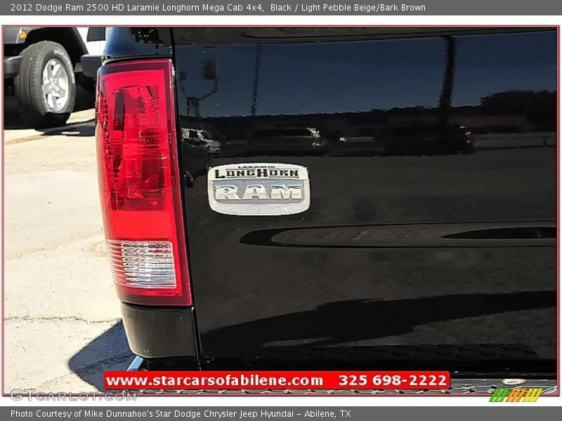 Black / Light Pebble Beige/Bark Brown 2012 Dodge Ram 2500 HD Laramie Longhorn Mega Cab 4x4