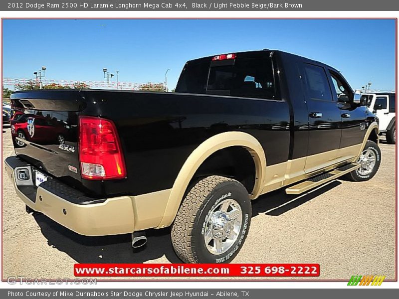 Black / Light Pebble Beige/Bark Brown 2012 Dodge Ram 2500 HD Laramie Longhorn Mega Cab 4x4