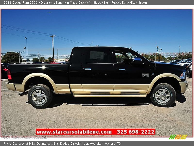 Black / Light Pebble Beige/Bark Brown 2012 Dodge Ram 2500 HD Laramie Longhorn Mega Cab 4x4