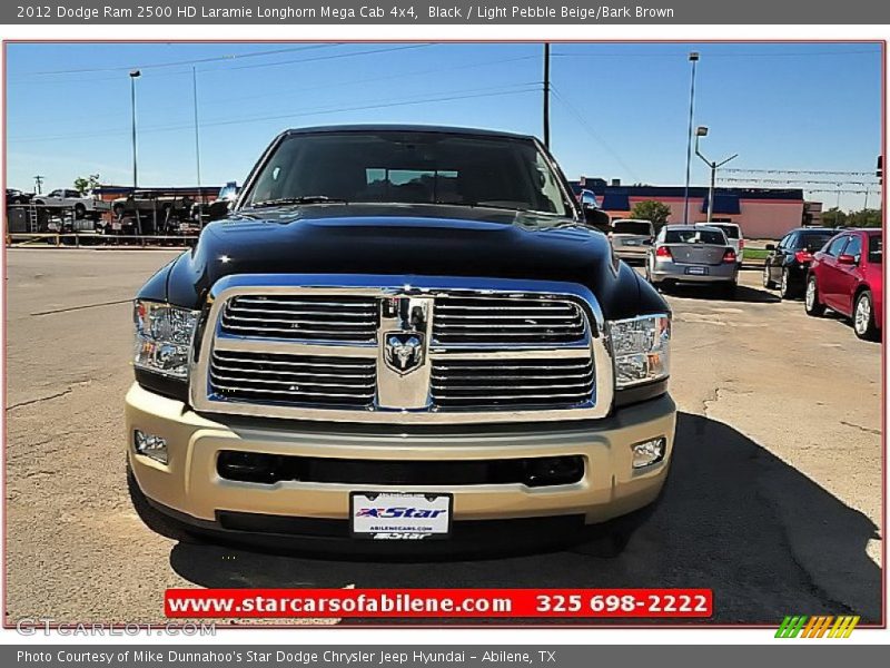 Black / Light Pebble Beige/Bark Brown 2012 Dodge Ram 2500 HD Laramie Longhorn Mega Cab 4x4