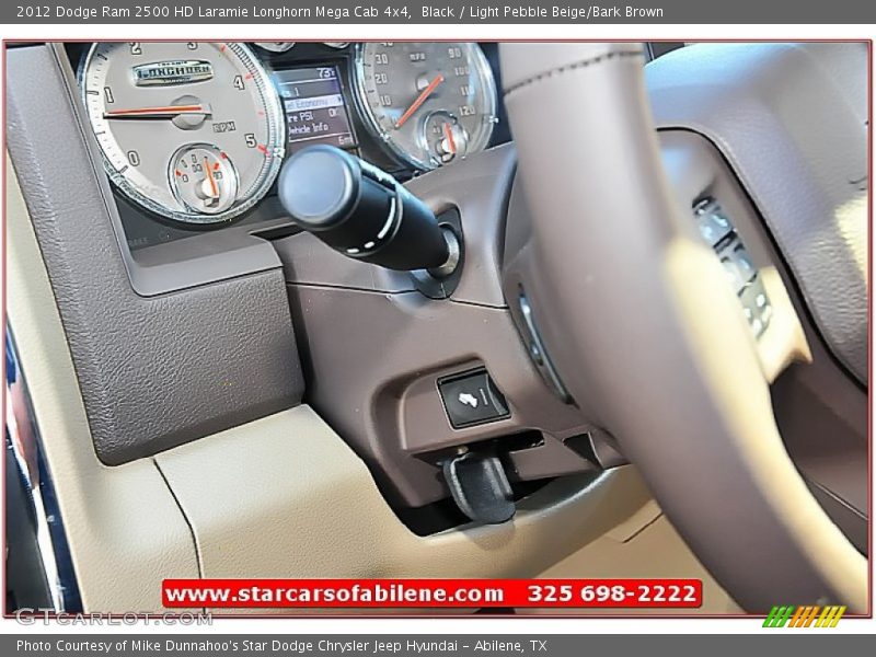 Black / Light Pebble Beige/Bark Brown 2012 Dodge Ram 2500 HD Laramie Longhorn Mega Cab 4x4