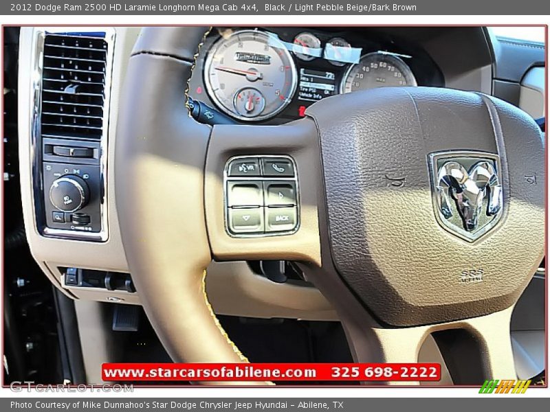 Black / Light Pebble Beige/Bark Brown 2012 Dodge Ram 2500 HD Laramie Longhorn Mega Cab 4x4
