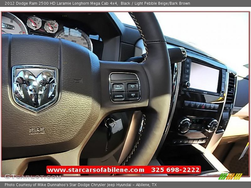 Black / Light Pebble Beige/Bark Brown 2012 Dodge Ram 2500 HD Laramie Longhorn Mega Cab 4x4