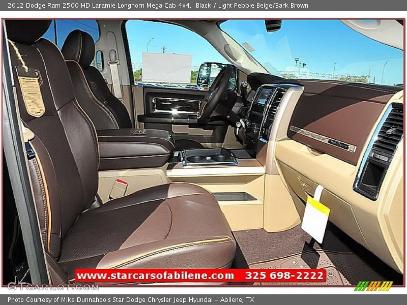 Black / Light Pebble Beige/Bark Brown 2012 Dodge Ram 2500 HD Laramie Longhorn Mega Cab 4x4