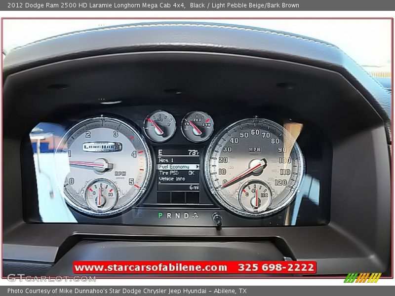 Black / Light Pebble Beige/Bark Brown 2012 Dodge Ram 2500 HD Laramie Longhorn Mega Cab 4x4