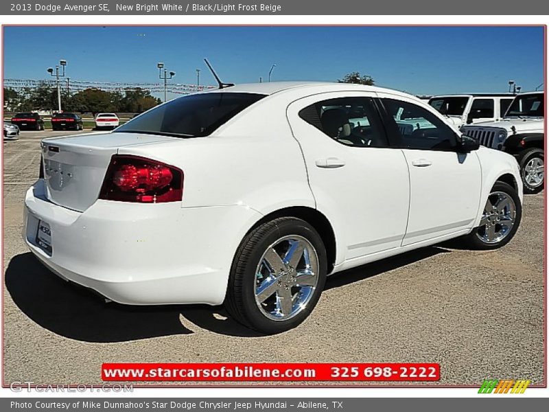 New Bright White / Black/Light Frost Beige 2013 Dodge Avenger SE