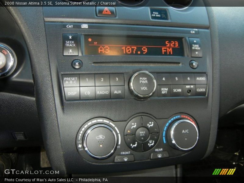 Controls of 2008 Altima 3.5 SE