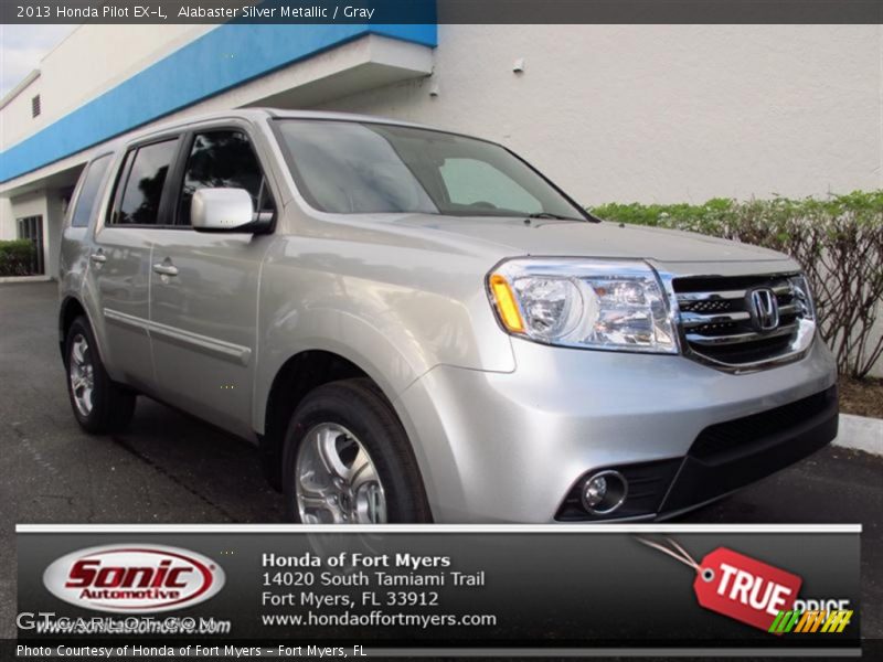 Alabaster Silver Metallic / Gray 2013 Honda Pilot EX-L