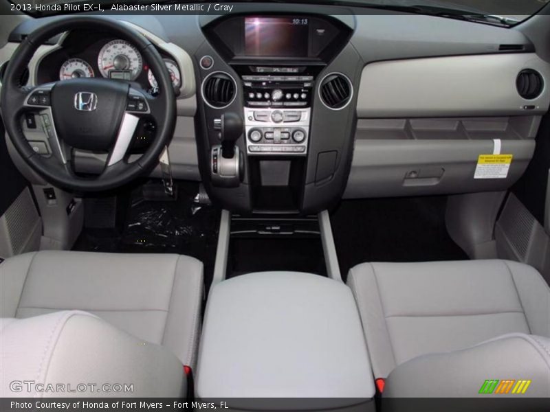 Alabaster Silver Metallic / Gray 2013 Honda Pilot EX-L