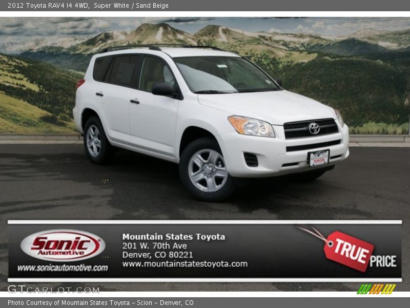Super White / Sand Beige 2012 Toyota RAV4 I4 4WD