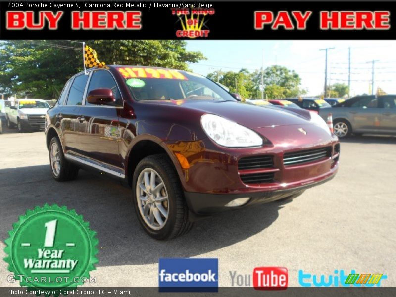 Carmona Red Metallic / Havanna/Sand Beige 2004 Porsche Cayenne S