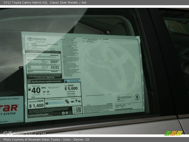 Classic Silver Metallic / Ash 2012 Toyota Camry Hybrid XLE