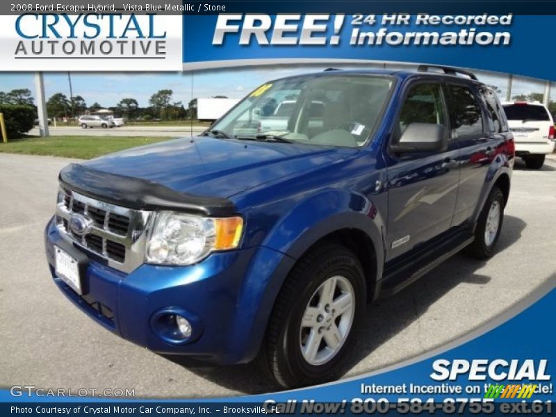 Vista Blue Metallic / Stone 2008 Ford Escape Hybrid