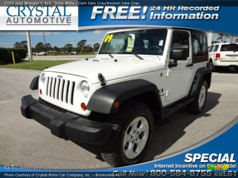 Stone White / Dark Slate Gray/Medium Slate Gray 2009 Jeep Wrangler X 4x4