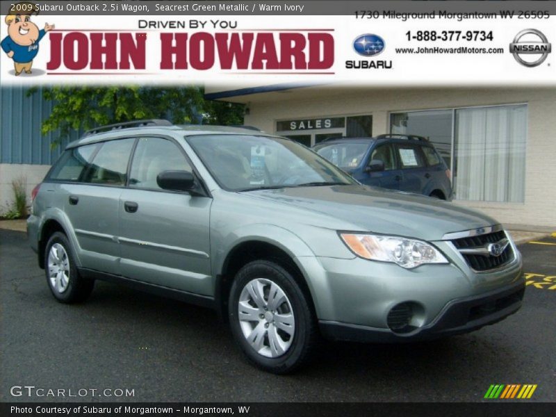 Seacrest Green Metallic / Warm Ivory 2009 Subaru Outback 2.5i Wagon