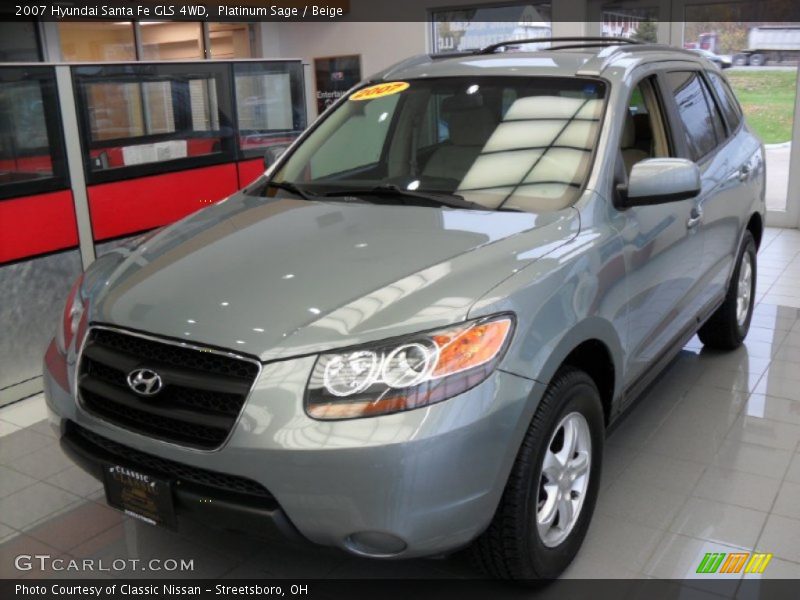 Platinum Sage / Beige 2007 Hyundai Santa Fe GLS 4WD