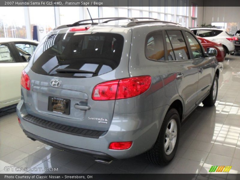 Platinum Sage / Beige 2007 Hyundai Santa Fe GLS 4WD