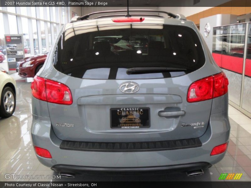 Platinum Sage / Beige 2007 Hyundai Santa Fe GLS 4WD