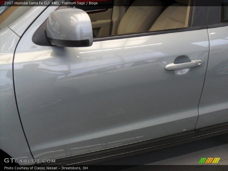 Platinum Sage / Beige 2007 Hyundai Santa Fe GLS 4WD