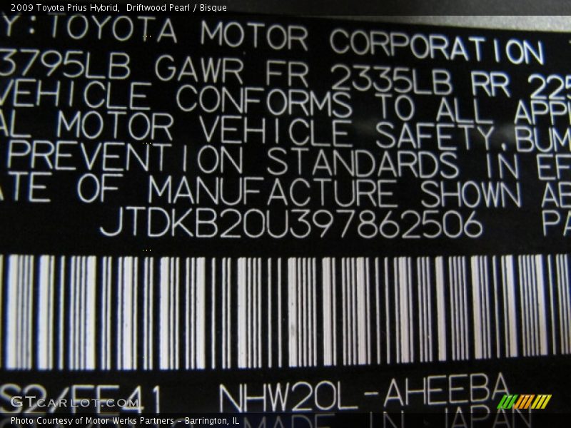 Driftwood Pearl / Bisque 2009 Toyota Prius Hybrid