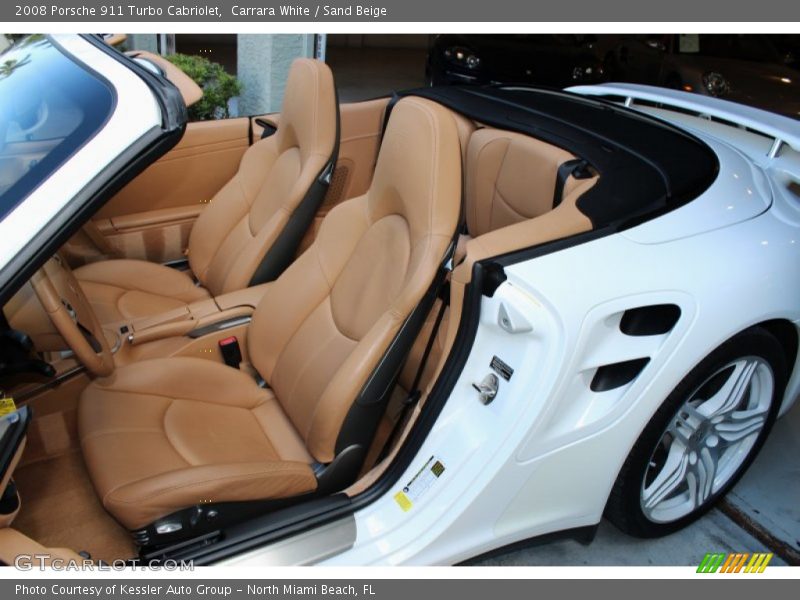 Carrara White / Sand Beige 2008 Porsche 911 Turbo Cabriolet