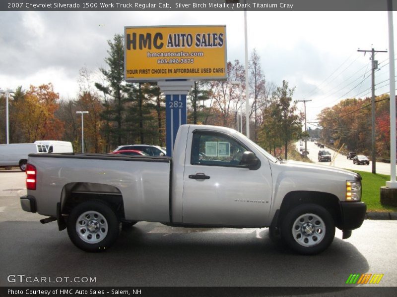 Silver Birch Metallic / Dark Titanium Gray 2007 Chevrolet Silverado 1500 Work Truck Regular Cab