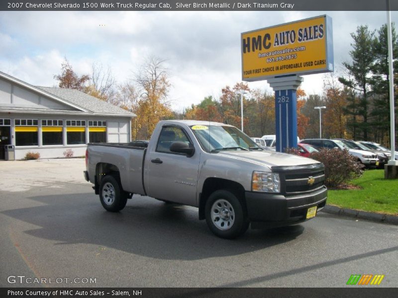 Silver Birch Metallic / Dark Titanium Gray 2007 Chevrolet Silverado 1500 Work Truck Regular Cab