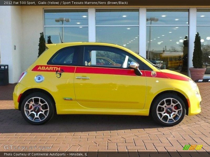 Giallo (Yellow) / Sport Tessuto Marrone/Nero (Brown/Black) 2012 Fiat 500 Sport