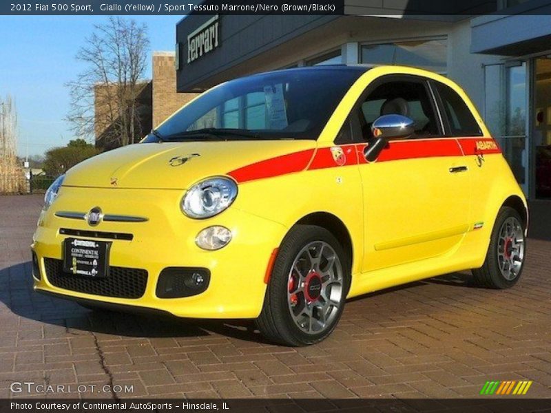 Giallo (Yellow) / Sport Tessuto Marrone/Nero (Brown/Black) 2012 Fiat 500 Sport