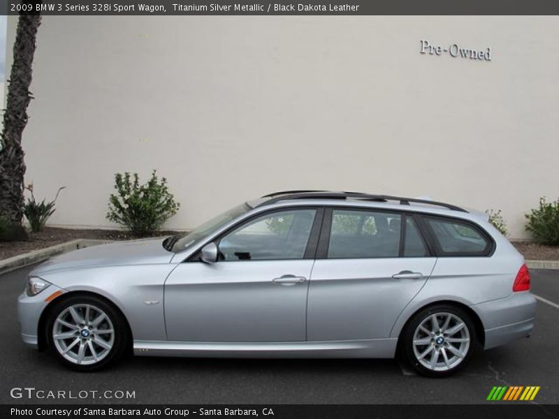 Titanium Silver Metallic / Black Dakota Leather 2009 BMW 3 Series 328i Sport Wagon
