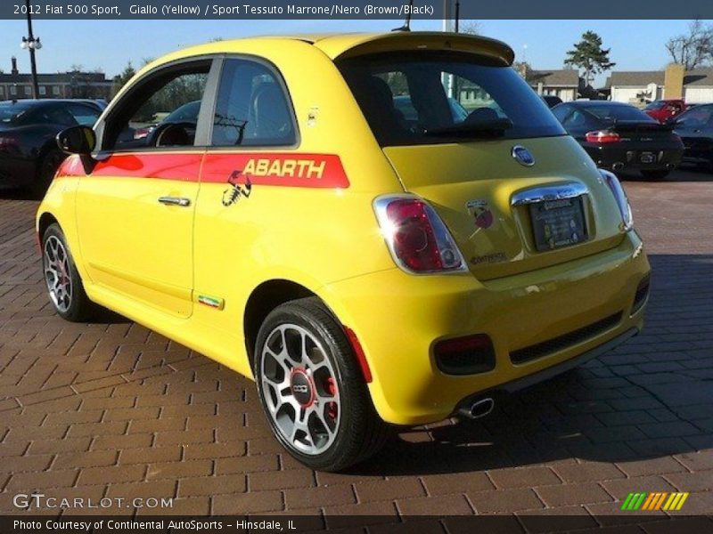 Giallo (Yellow) / Sport Tessuto Marrone/Nero (Brown/Black) 2012 Fiat 500 Sport