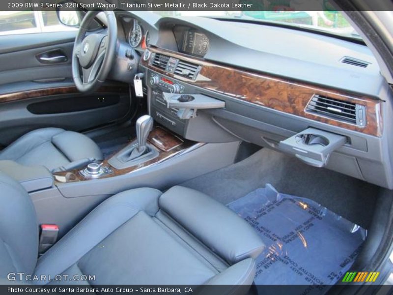 Titanium Silver Metallic / Black Dakota Leather 2009 BMW 3 Series 328i Sport Wagon
