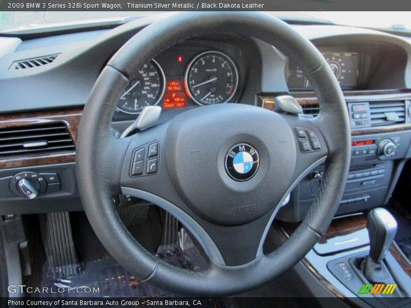 Titanium Silver Metallic / Black Dakota Leather 2009 BMW 3 Series 328i Sport Wagon