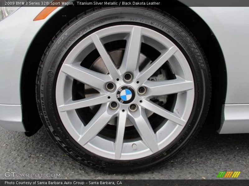 Titanium Silver Metallic / Black Dakota Leather 2009 BMW 3 Series 328i Sport Wagon