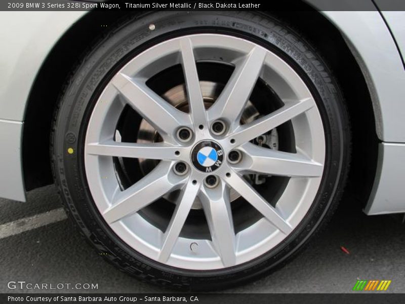 Titanium Silver Metallic / Black Dakota Leather 2009 BMW 3 Series 328i Sport Wagon